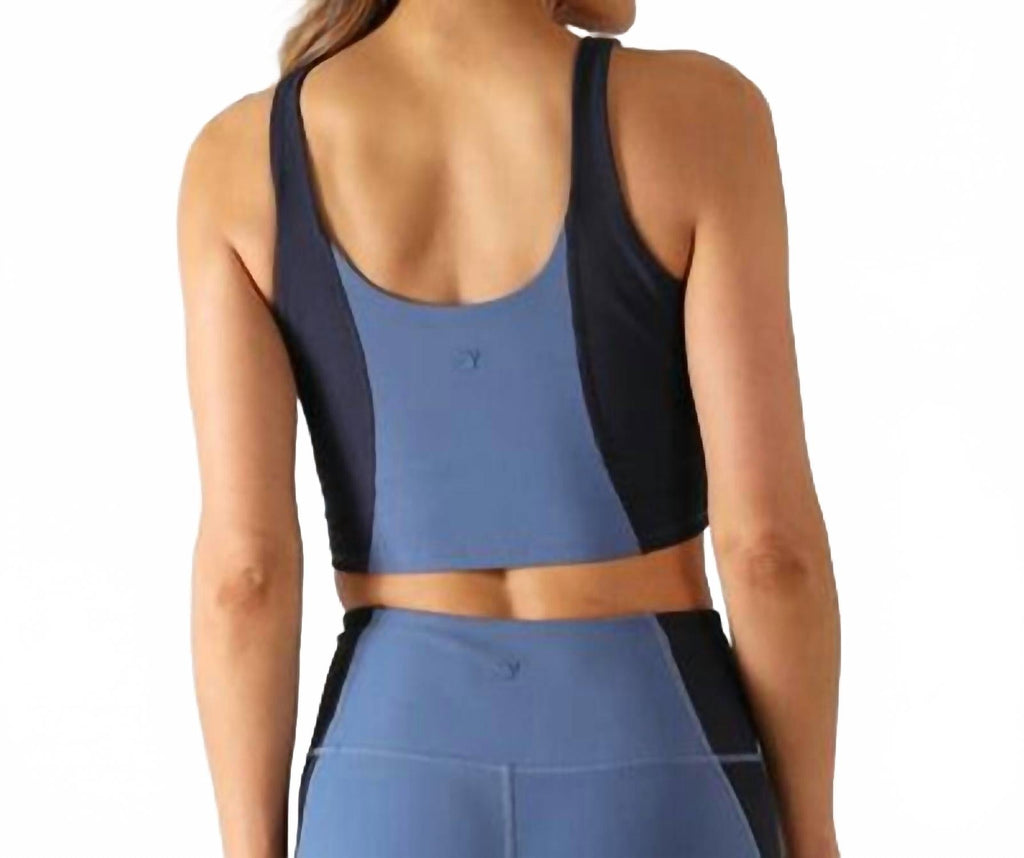Fusion Sports Bra In Washed Blue/navy