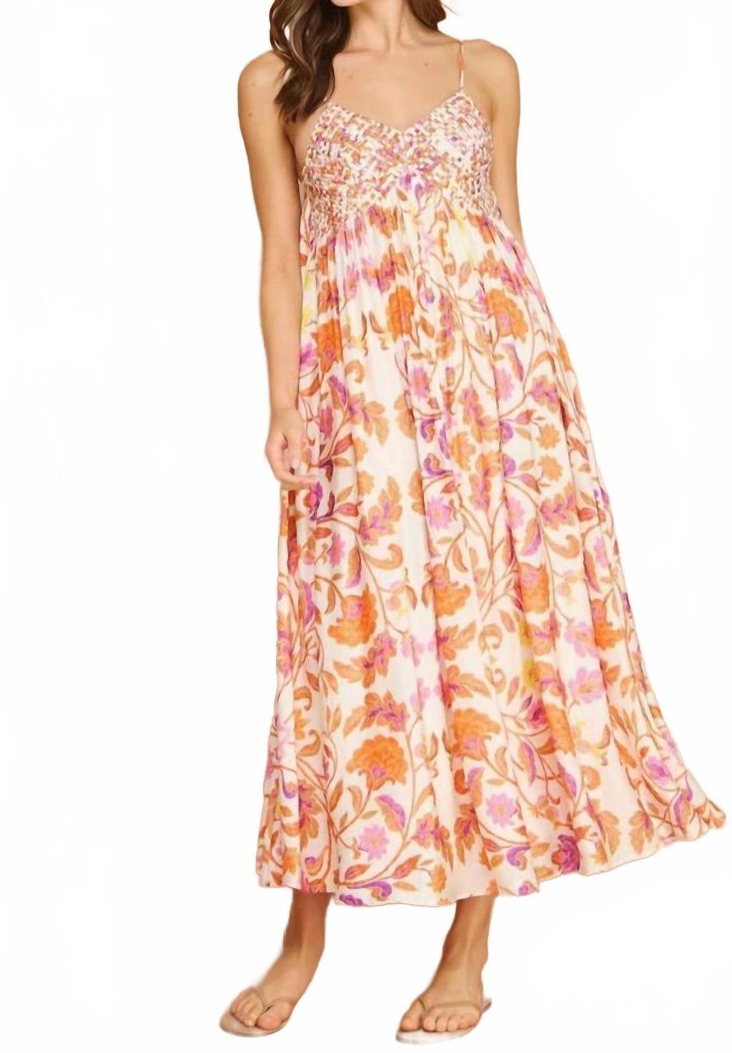 Bella Maxi Dress In Pink Multi
