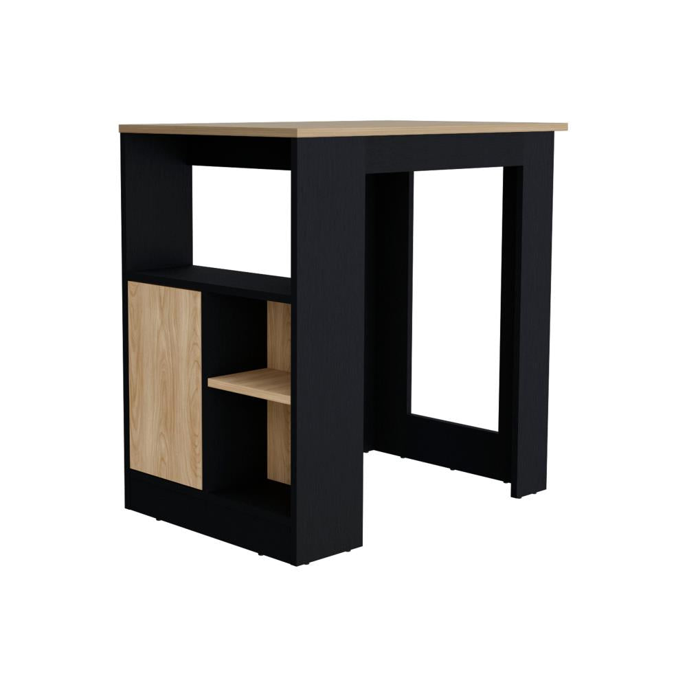 Freestanding Kitchen Island with Cabinet and Side Storage