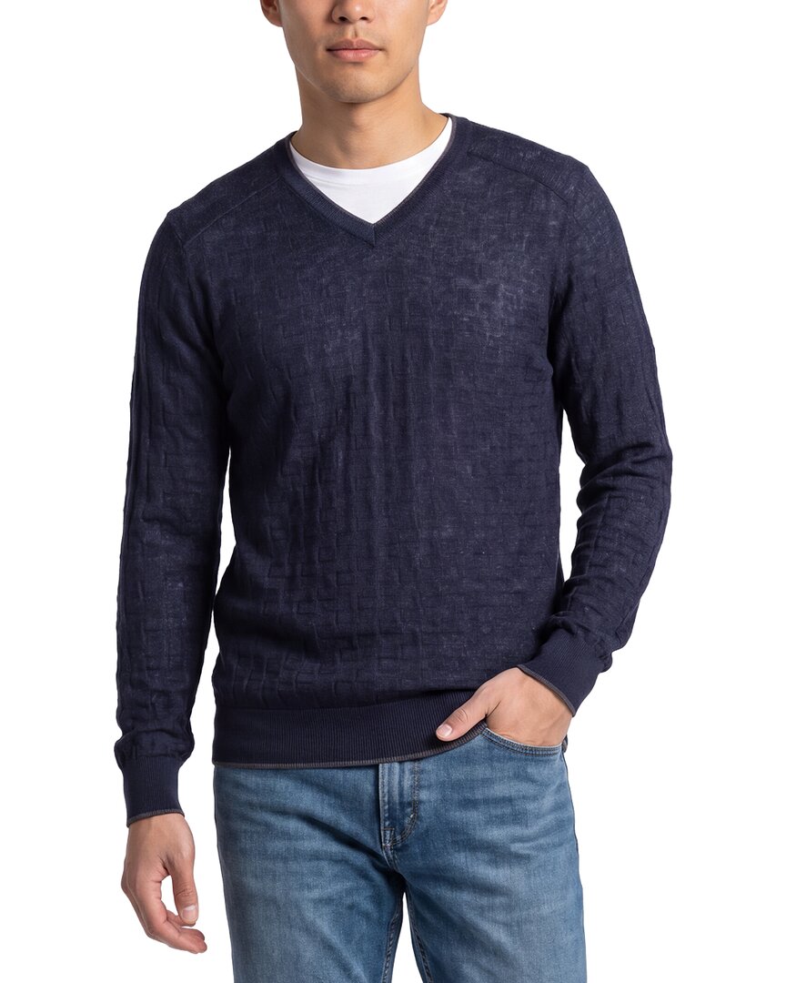 Raffi Jacquard Wool-Blend V-Neck Sweater
