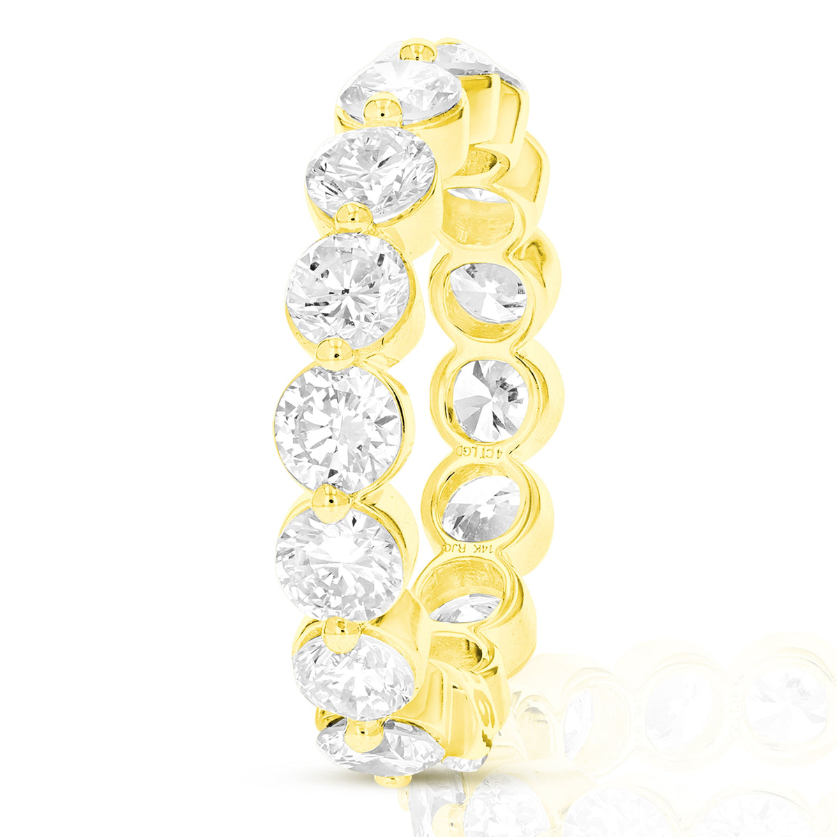 4 cttw Lab Grown Diamond Eternity Ring Wedding Band in 14K Yellow Gold For Women