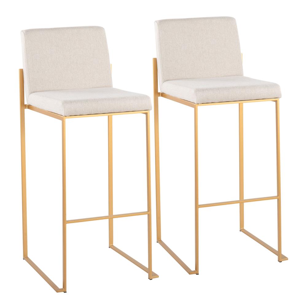 Upholstered Bar Stools with Padded Backrests