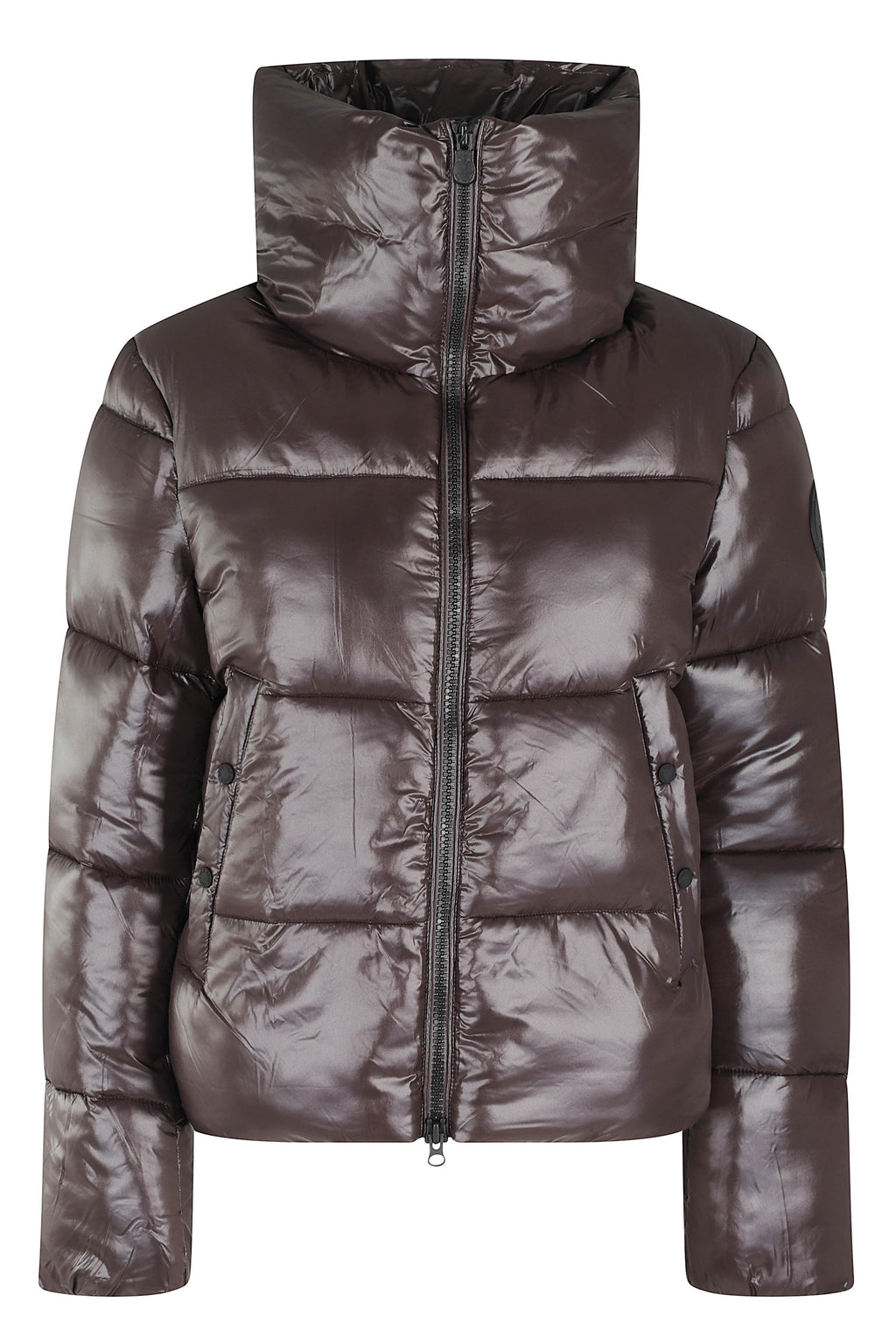High-Gloss Cropped Isla Puffer Jacket
