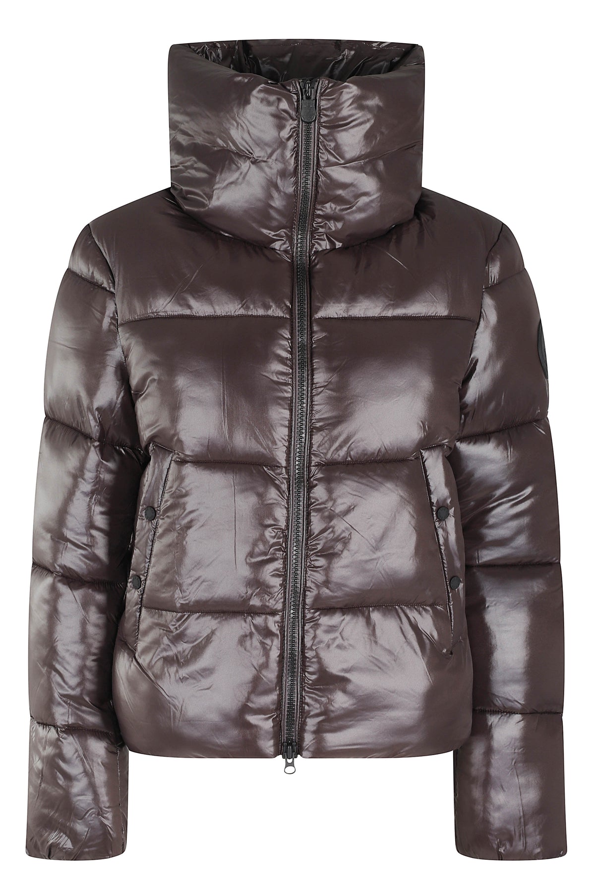 High-Gloss Cropped Isla Puffer Jacket