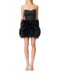 Asher Flower Mini Dress In Black