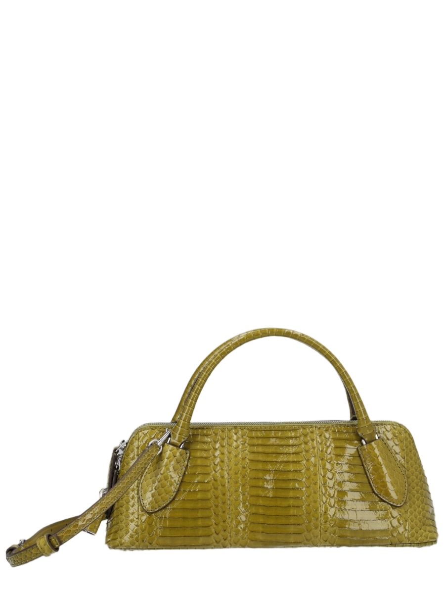 Green Sleek Water Snake Leather Shoulder Bag