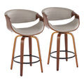 Set of 2 Mid-Century Swivel Counter Stools