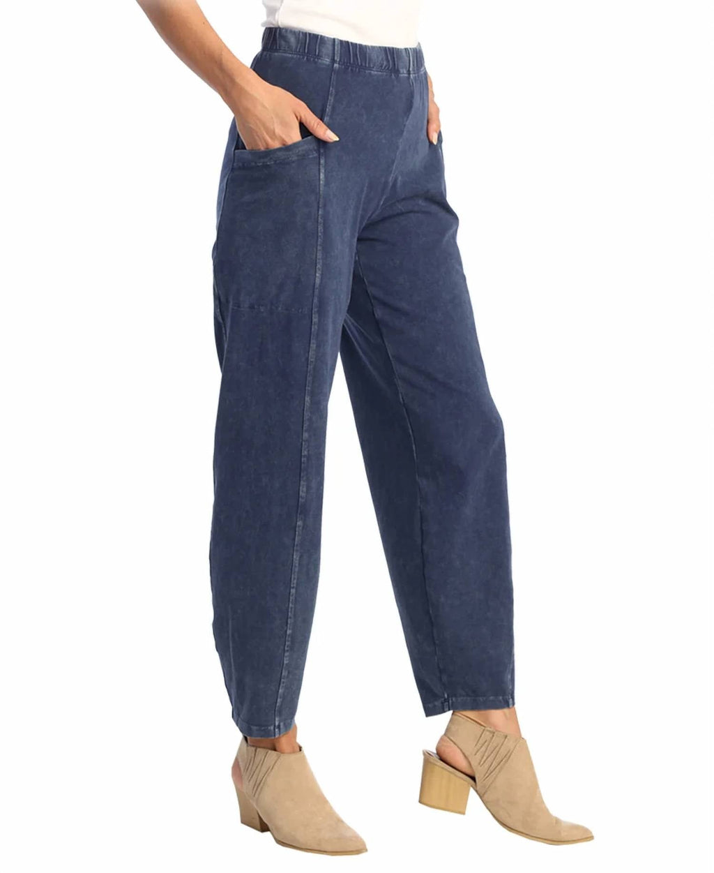Women's Cotton Spandex Pants In Jet Denim