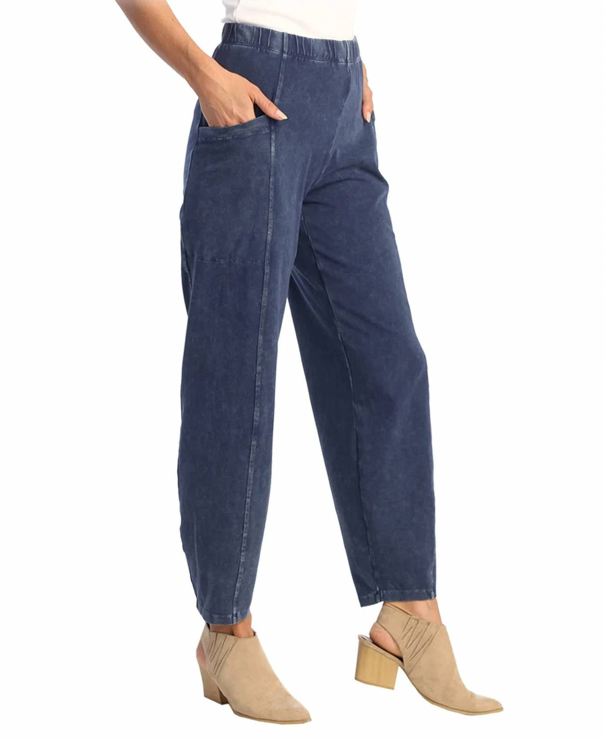 Women's Cotton Spandex Pants In Jet Denim