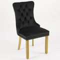 Set of 2 Velvet Dining Chairs with High Backrests