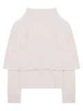 Layered White Merino Wool-Cashmere Knit Sweater