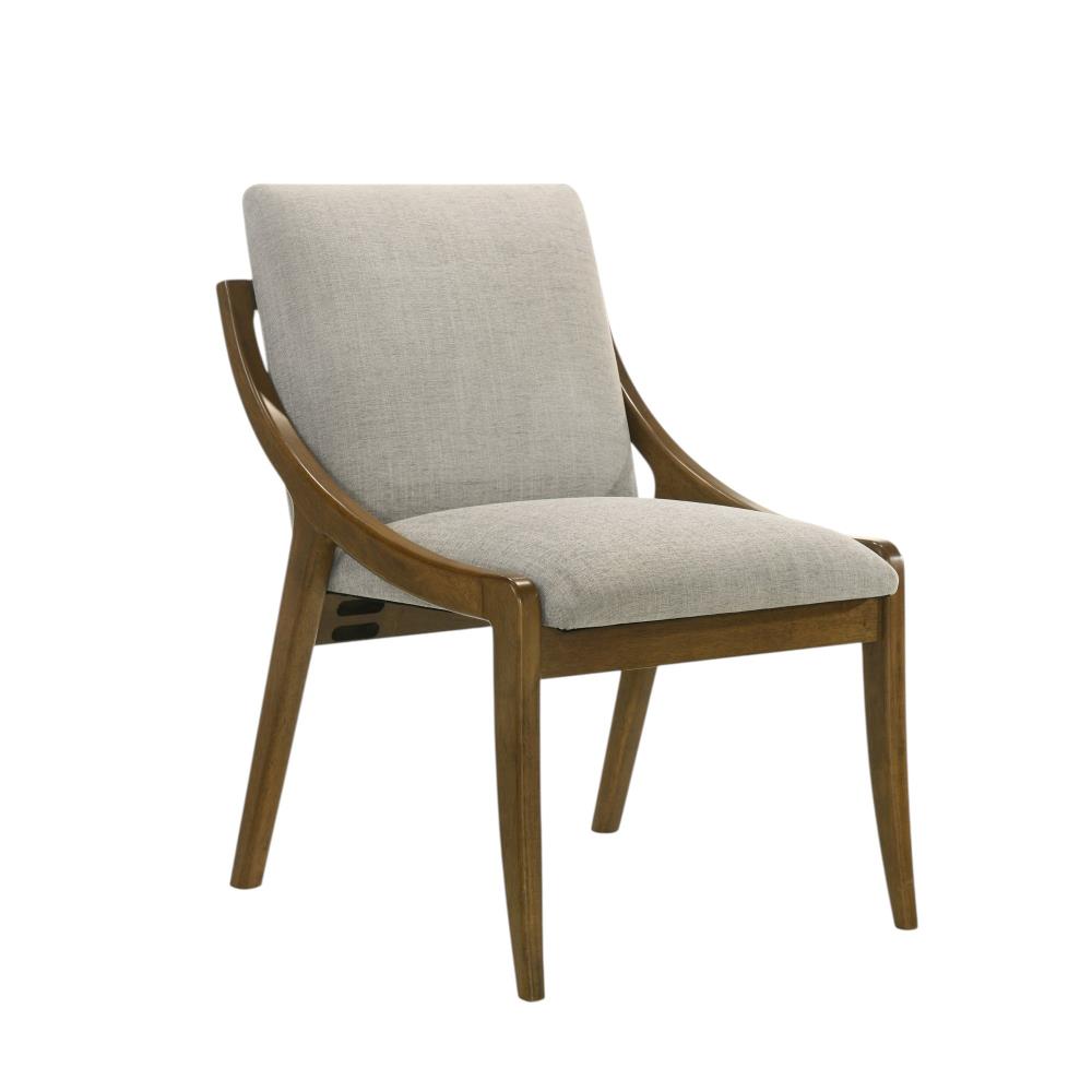 Upholstered Side Chairs with Thick Cushions and Wooden Frames