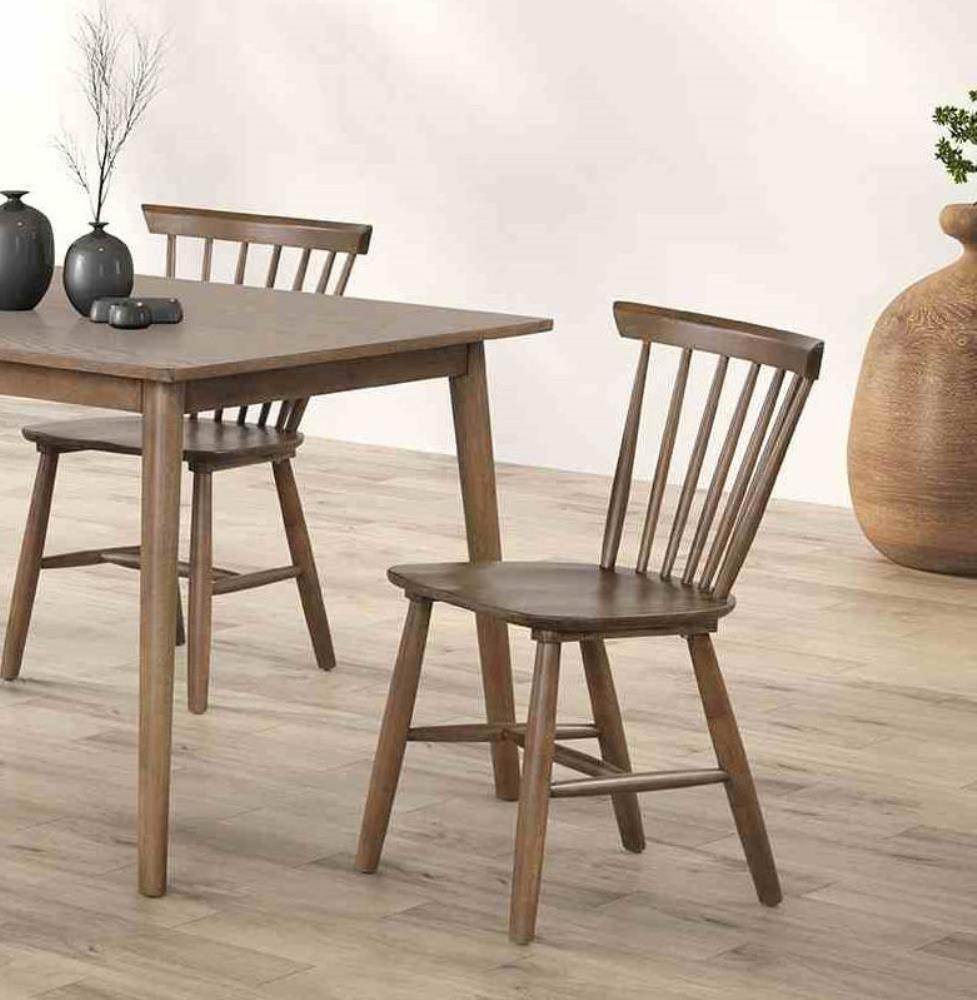 Set of 2 Minimalist Dining Room Chairs with Spindle Backs
