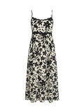 Women's Floral Midi Dress In Black & White
