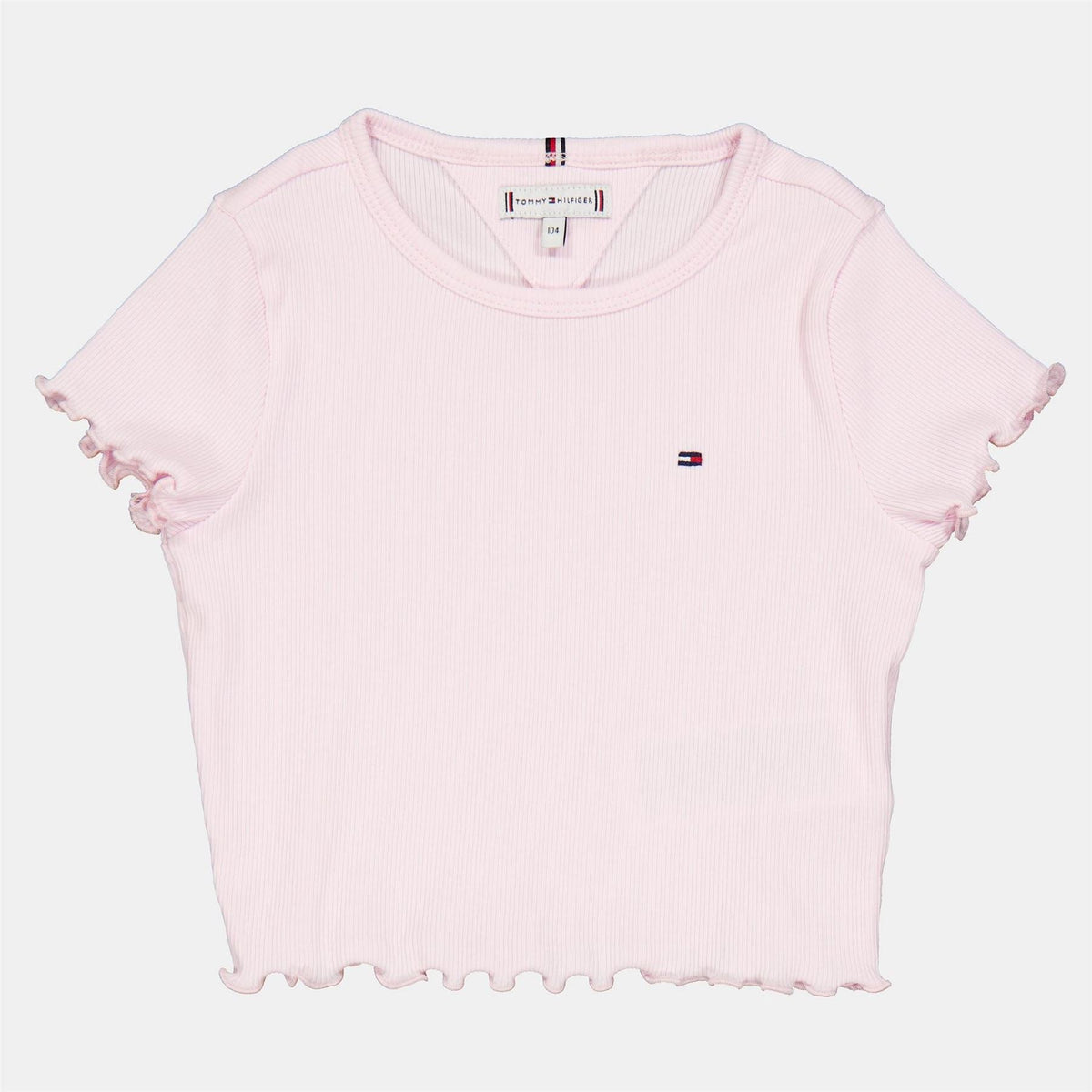 Tommy Hilfiger Essential Cropped Ruffle Sleeve Rib Top