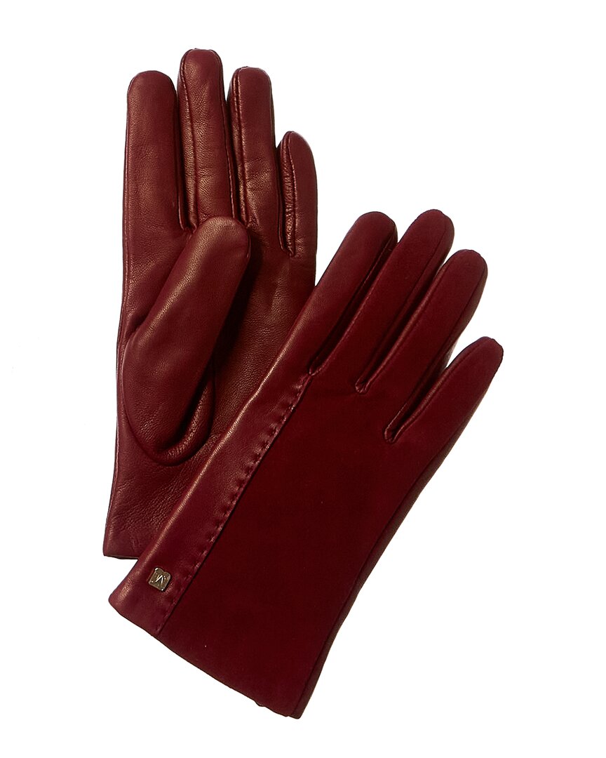 Bruno Magli Cashmere-Lined Suede & Leather Gloves
