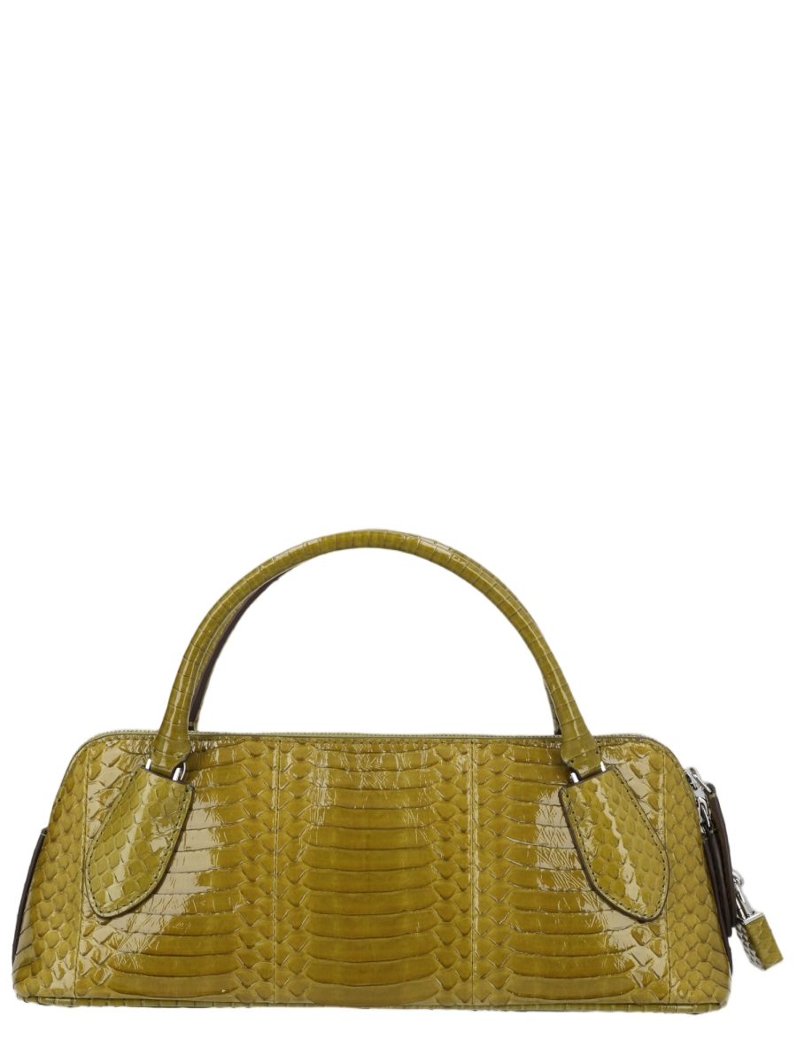 Green Sleek Water Snake Leather Shoulder Bag