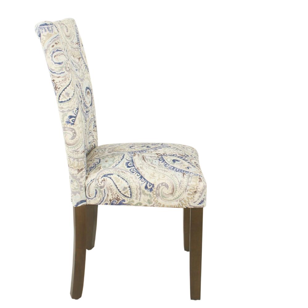 Modern Upholstered Dining Side Chairs with Decorative Prints
