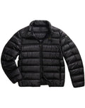 Short Black Down Jacket With Glossy Finish