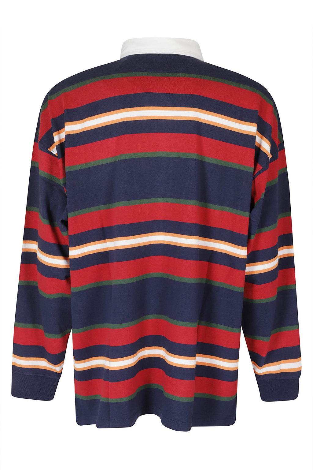 Newport Navy Multi Stripe Knit Rugby Cotton Polo Shirt