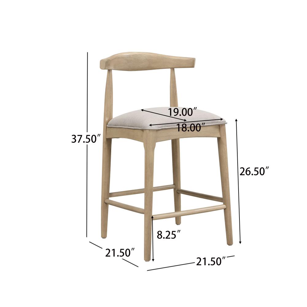Contemporary Upholstered Bar Chairs with Comfortable Footrests