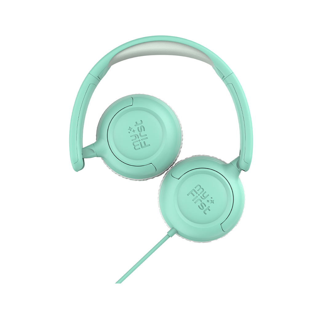 myFirst CareBuds Link W1, Foldable Wired Headphone with Kids Safe Volume Limit with Built in Mic