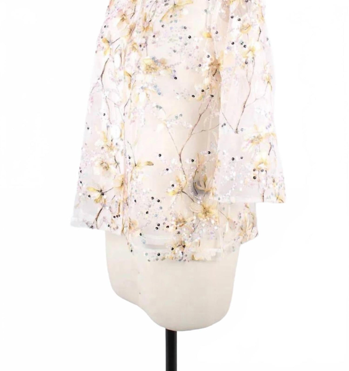 Floral Embroidered Jacket In Gold