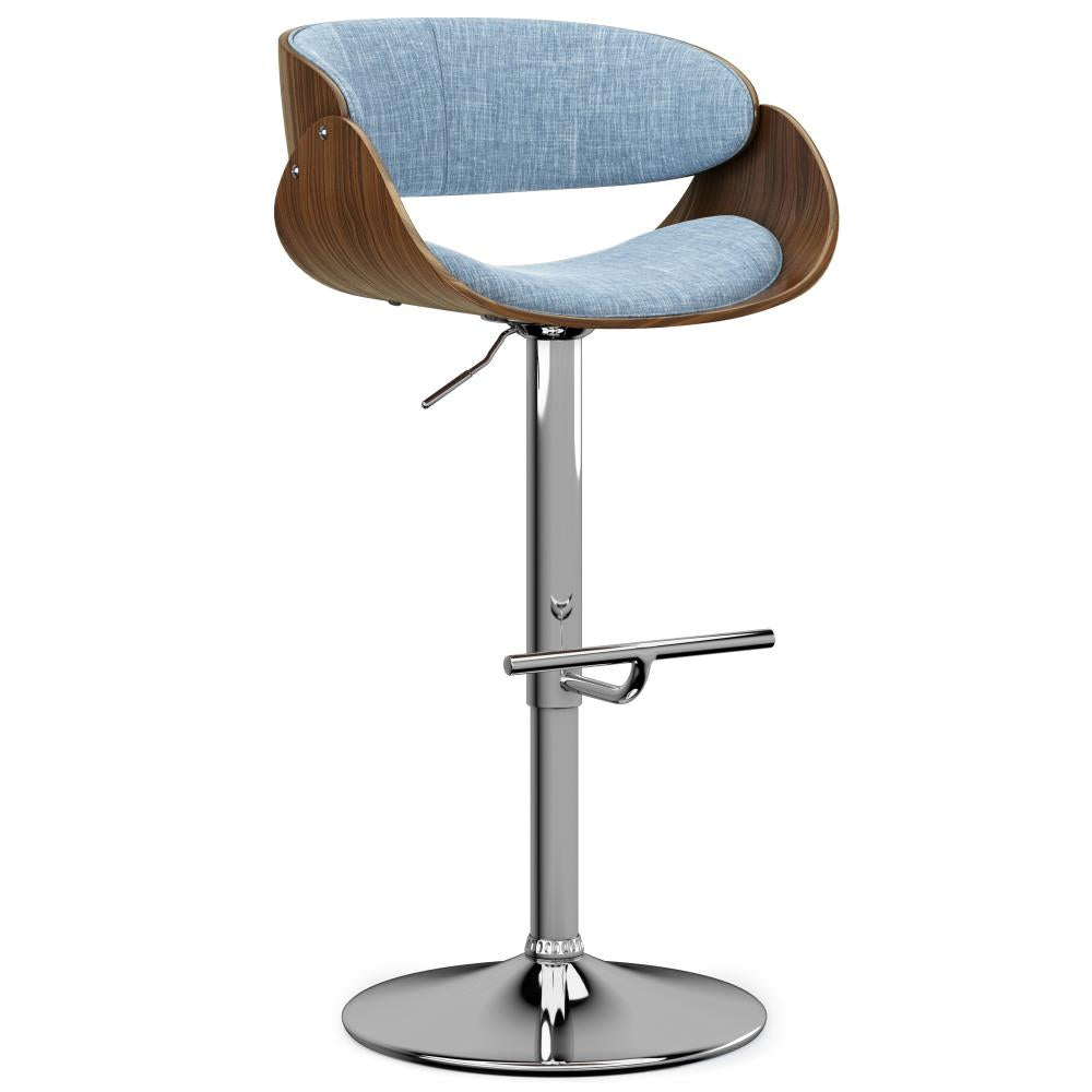 Mid-Century Modern Swivel Bar Stool with Footrest