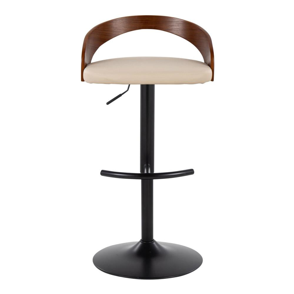 Set of 3 Contemporary Adjustable Barstools with Swivel Seats and Metal Frame Construction