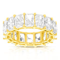 10 cttw Radiant Lab Grown Diamond Eternity Ring Wedding Band in 14K Yellow Gold For Women