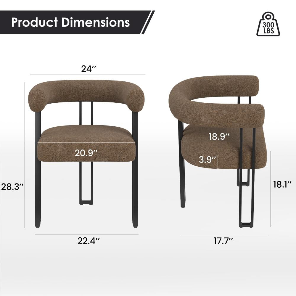 Modern Dining Chairs with Cushioned Seats and Metal Frames