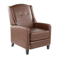 Transitional Recliner Chair with Upholstered Faux Leather Seating and Wooden Frame