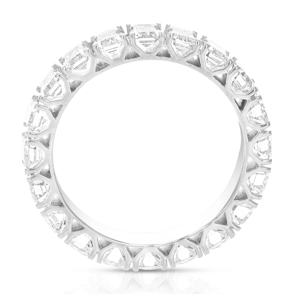 3 cttw Emerald Lab Grown Diamond Eternity Ring Wedding Band in 14K White Gold For Women