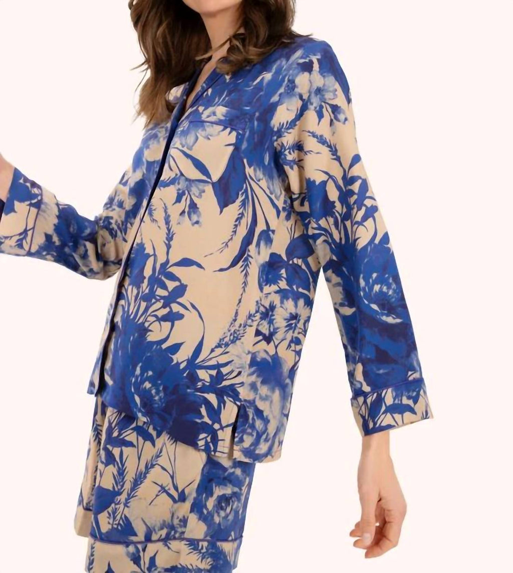 Supersoft Pyjamas Set In China Blue Blooms