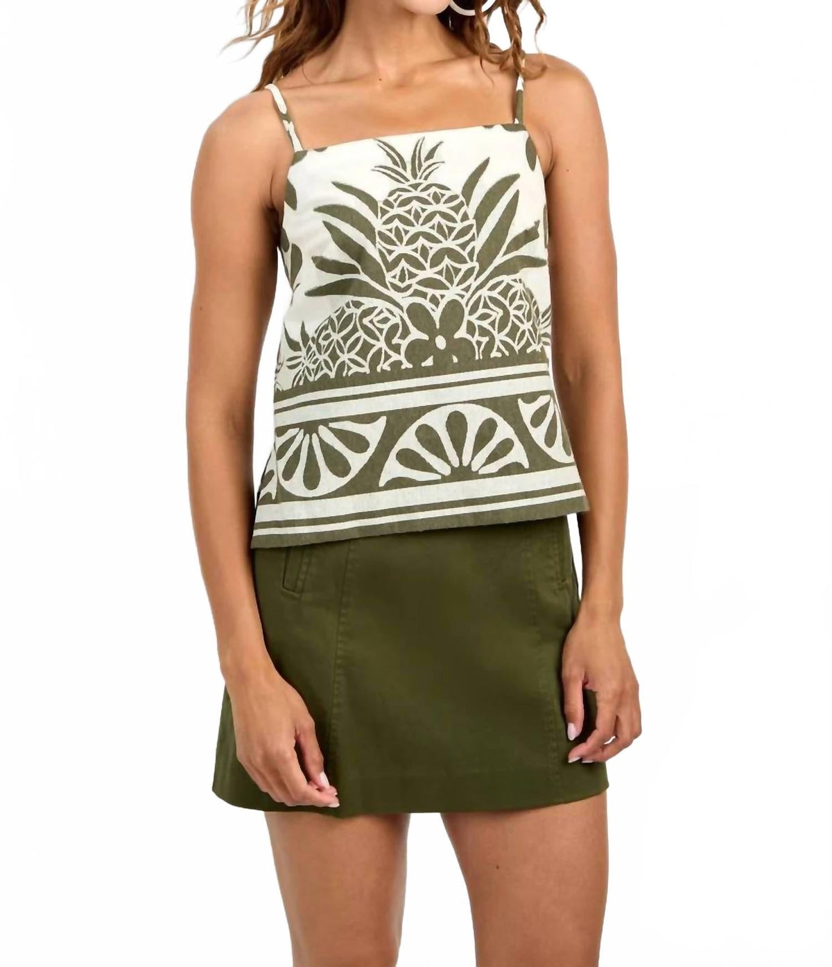 Marita Sleeveless Top In Jungle Green