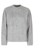 Grey Melange Brushed Mohair Oversized Sweater