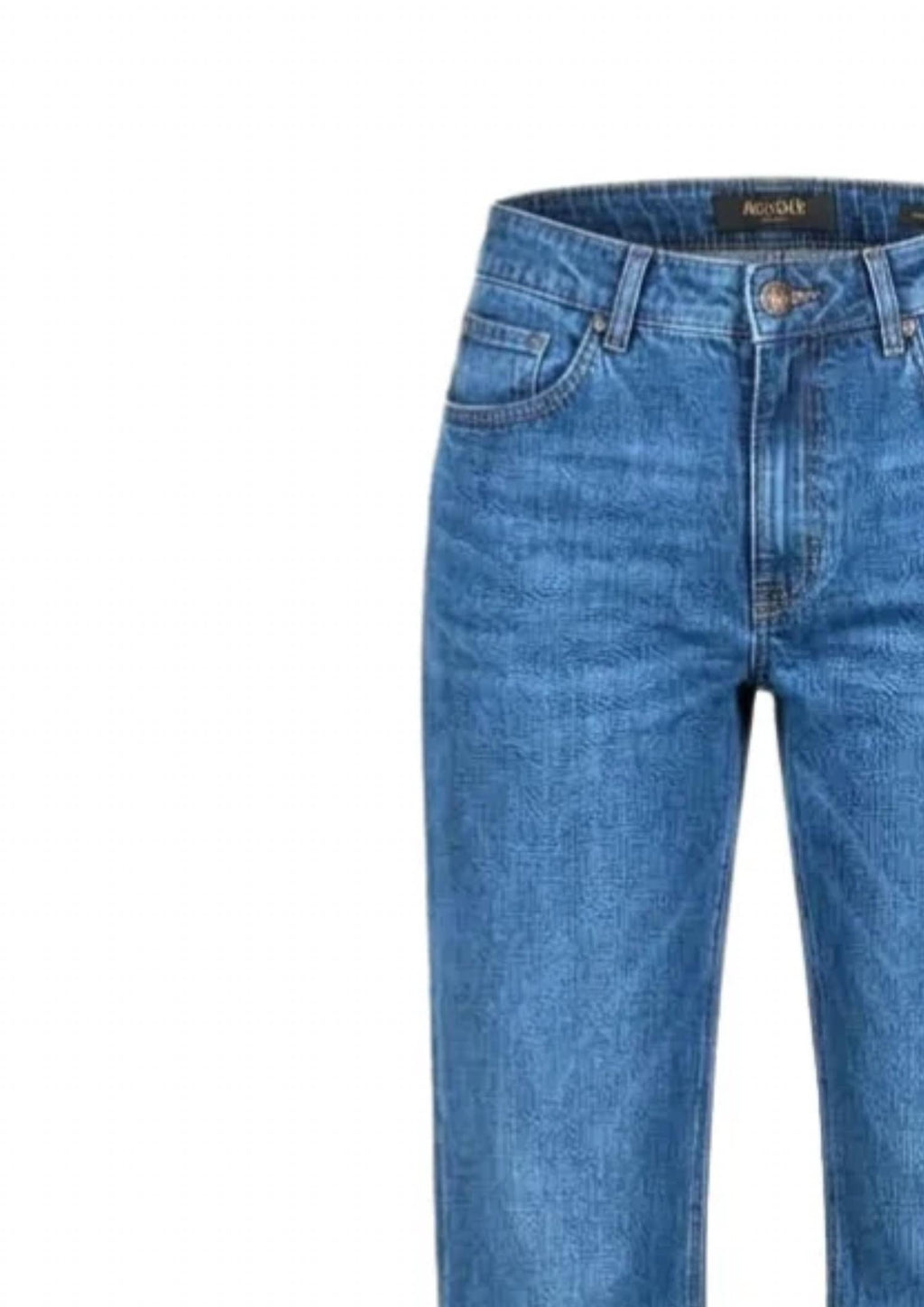 Women's Button-Zip Closure Flare Jean In Stone Washed