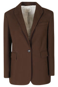 Structured Fleece Blazer With Notch Lapels And Button Closure