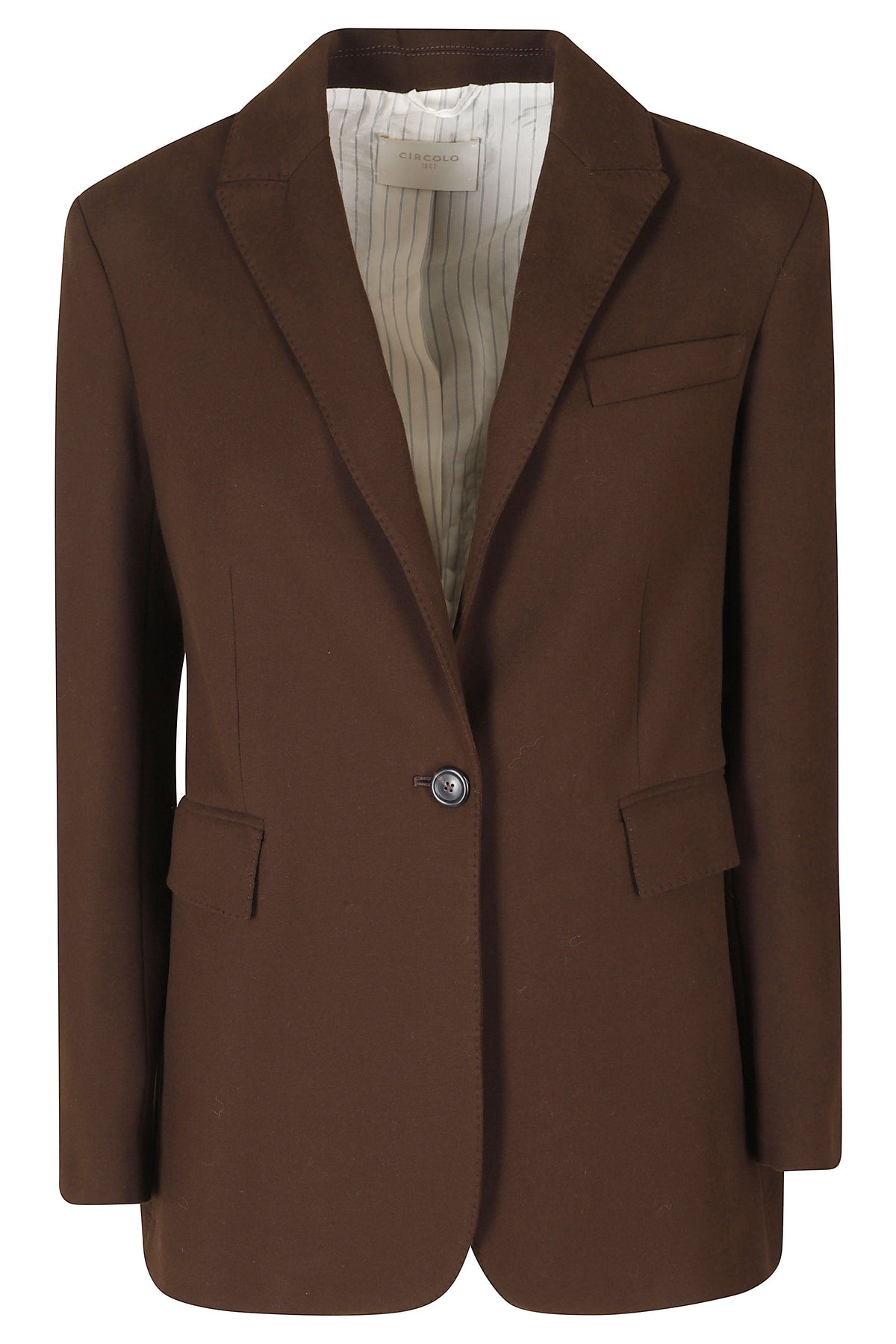 Structured Fleece Blazer With Notch Lapels And Button Closure