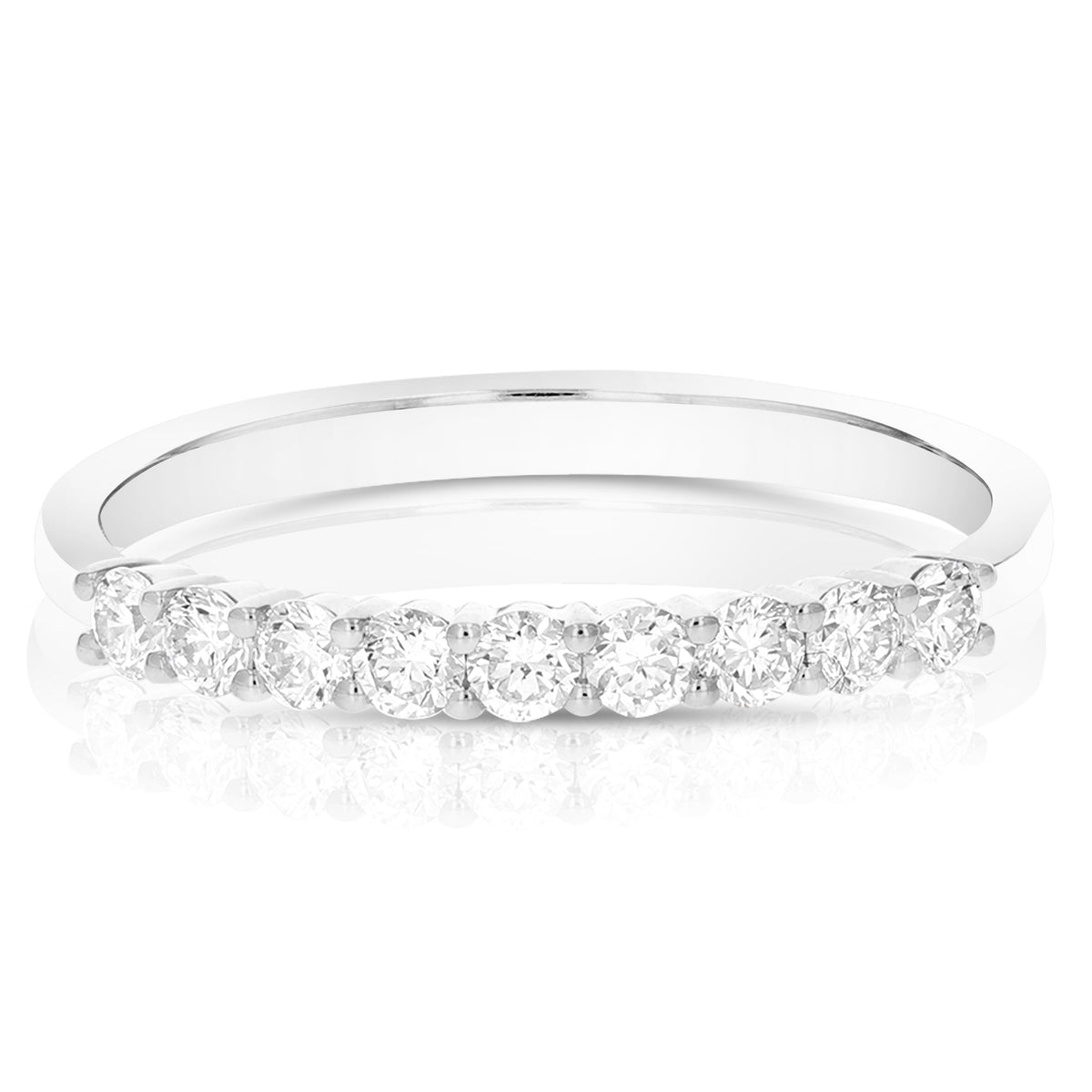1/2 cttw Lab Grown Diamond Wedding Band in 14K White Gold For Women