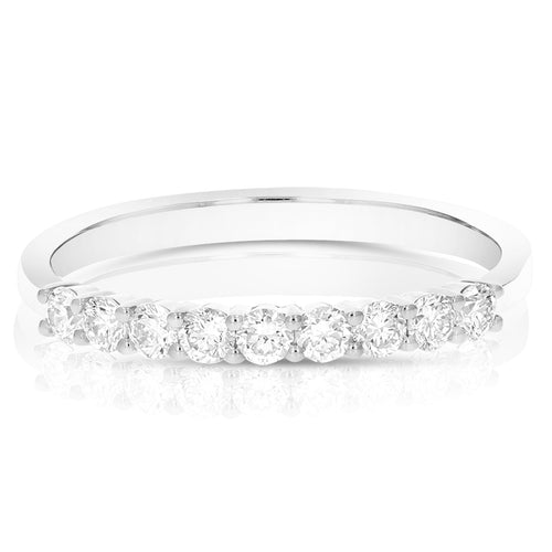 1/2 cttw Lab Grown Diamond Wedding Band in 14K White Gold For Women