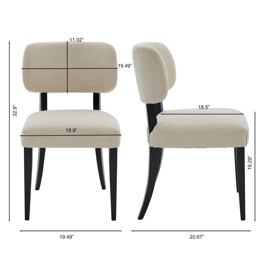 Set of 2 Modern Farmhouse Dining Chairs with Fabric Upholstery
