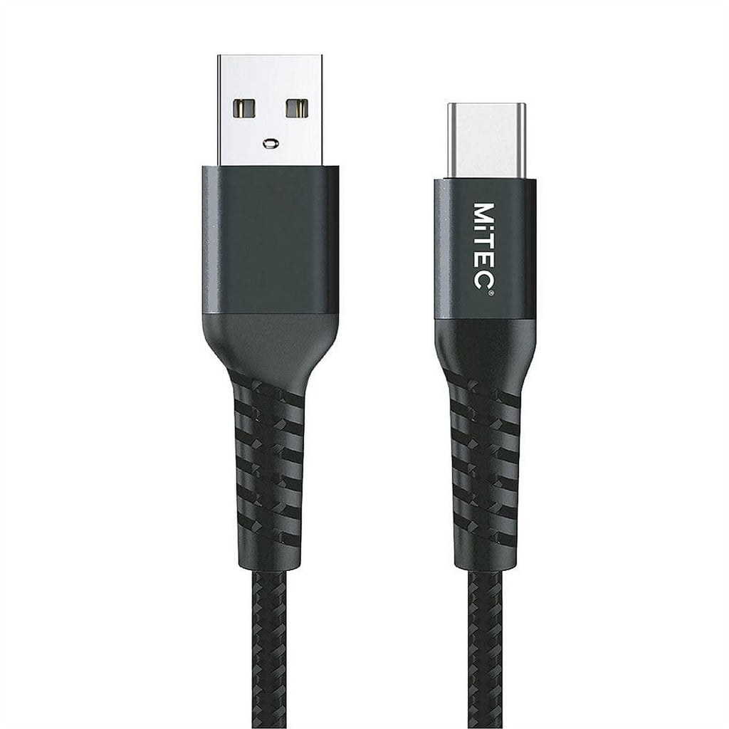MiTEC 1m Usb C Braided Cable Black