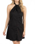 Chloe Poplin Halter Mini Dress In Black