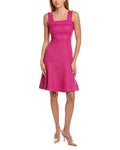 St. John Solid Textured Tweed Wool-Blend Dress
