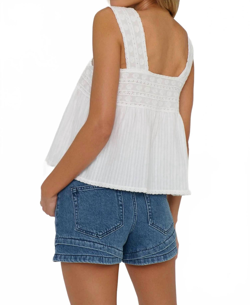 Faye Top In White Voile