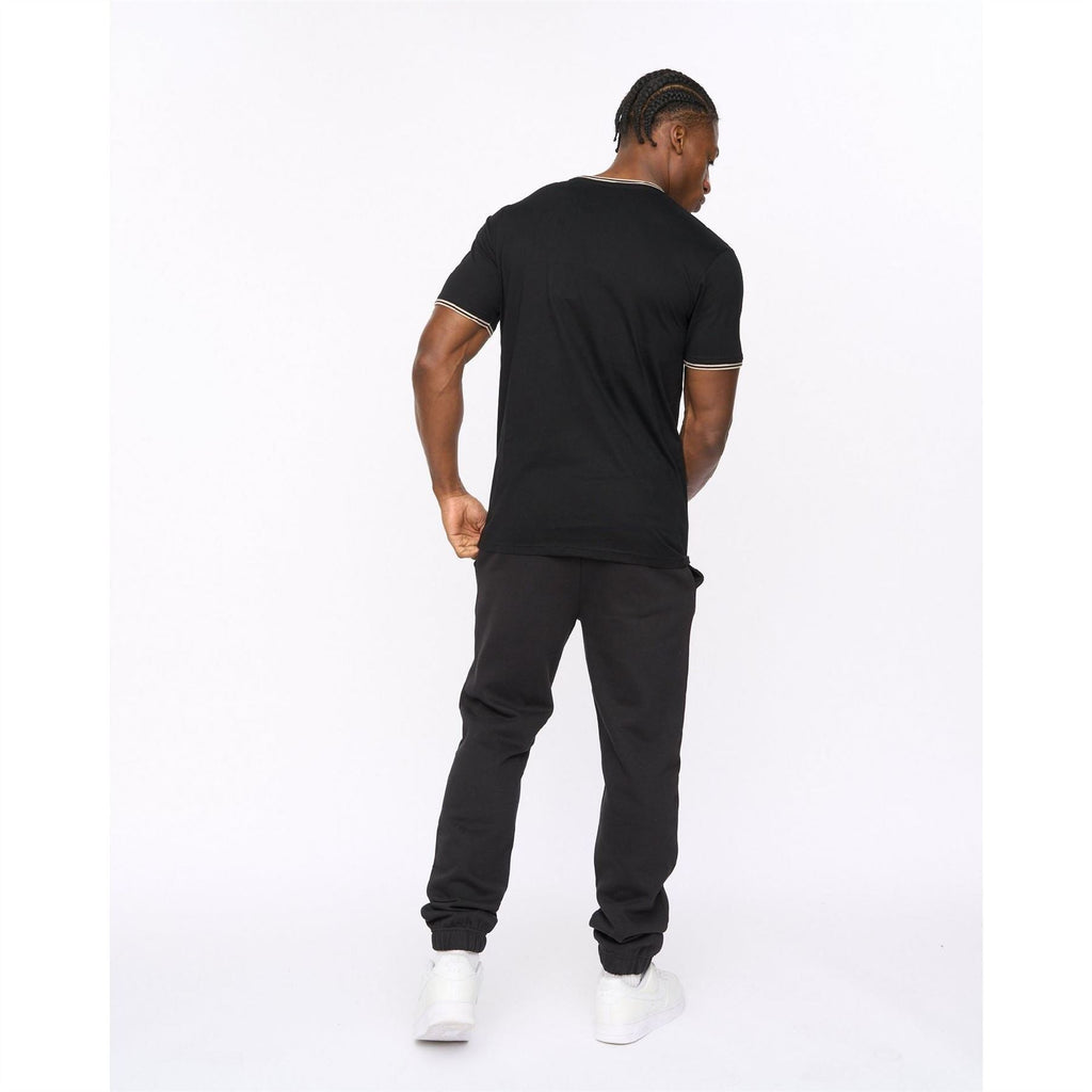 Crosshatch Preece Hem Label Patch Crew Neck Short Sleeve T-Shirt
