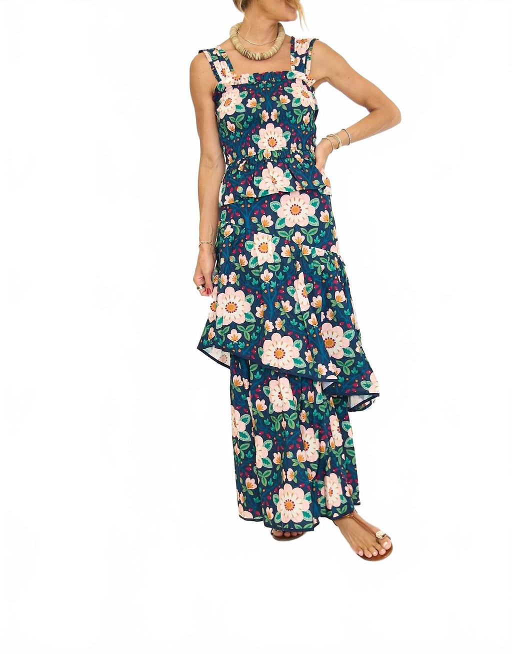 Celeste Maxi Skirt In Green Multi