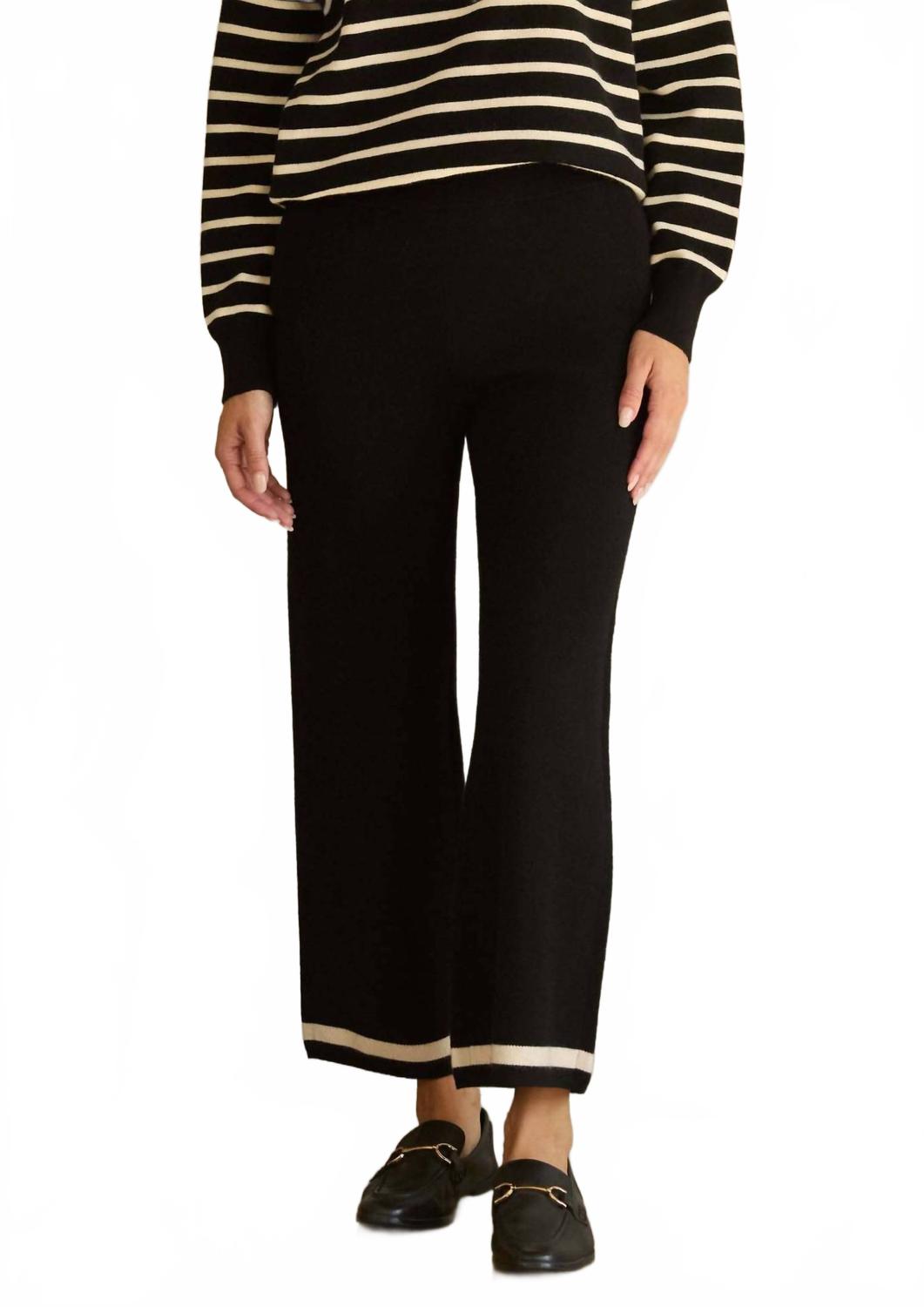 Knit Wide Leg Pants In Black
