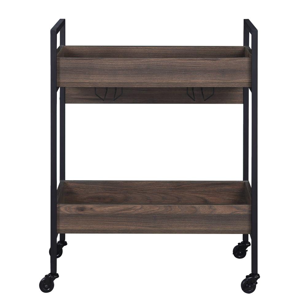 Modern Serving Cart with Open Storage Shelves